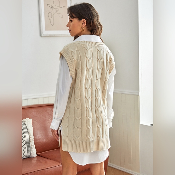 Cable Knit Sweater Vest Without Blouse - Picture 5 of 5